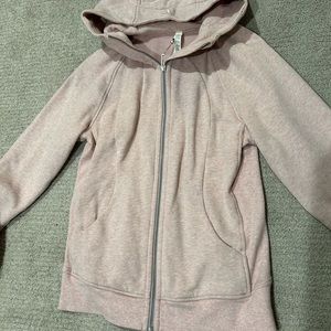 Lululemon scuba hoodie full length, pale soft pink.